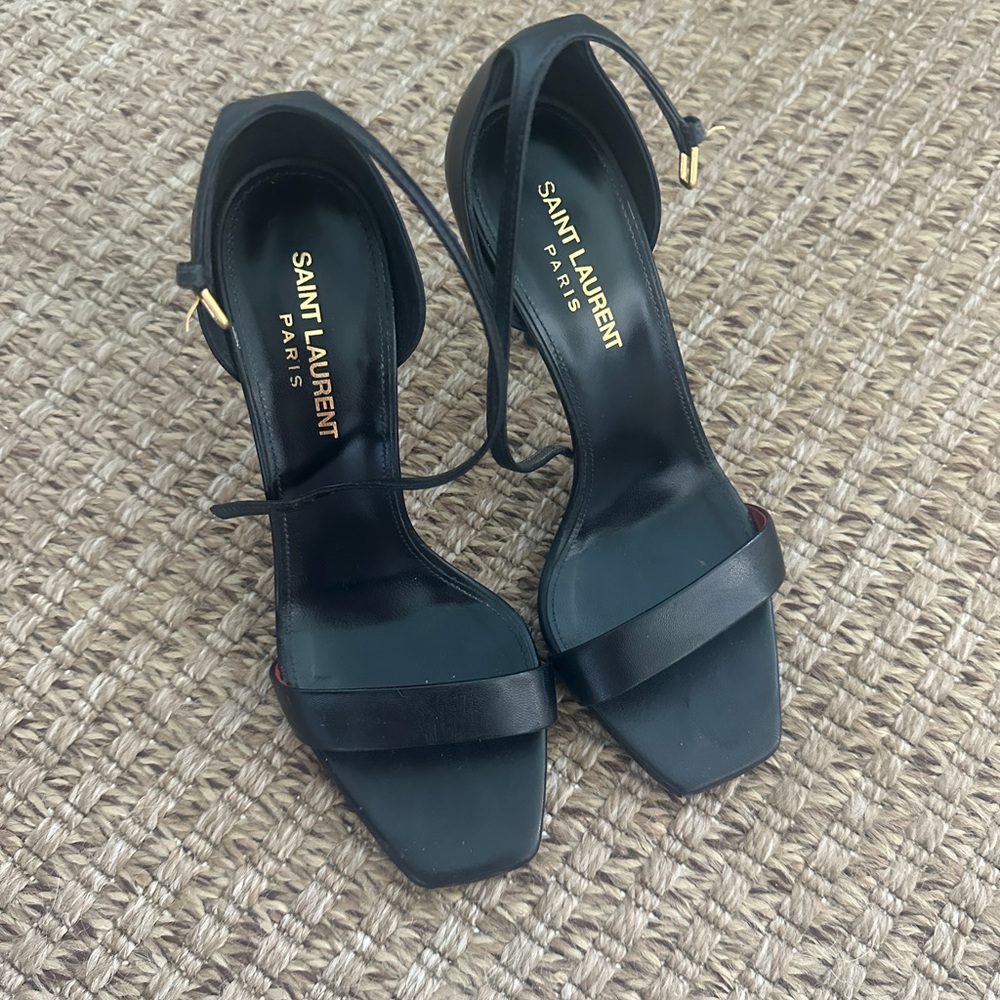 Saint Laurent Black Strappy Heels